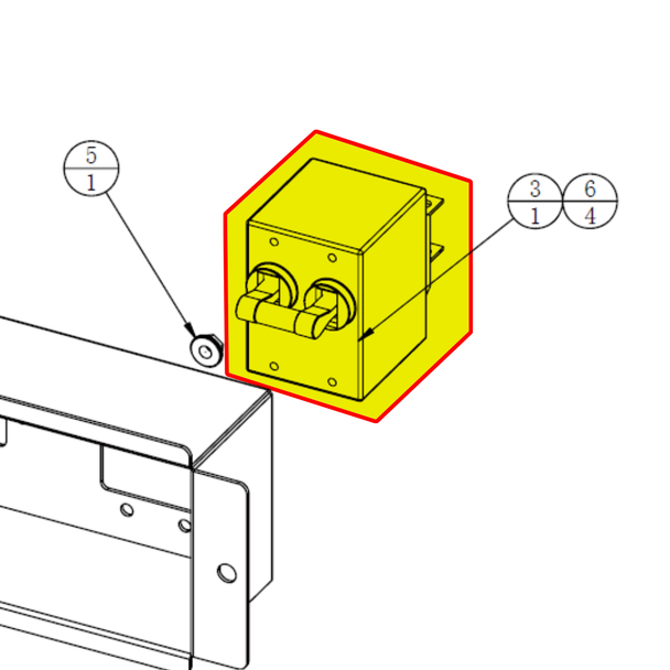 Hydrolic Electromagnetic circuit breaker 220V for Kaiju Rampage (1.4.KG010-00230)