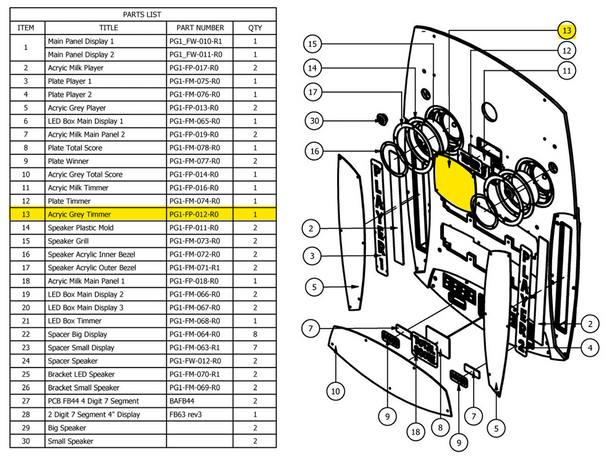 Acrylic Grey Timmer for Let's Bounce (PG1_FP-012-R0)