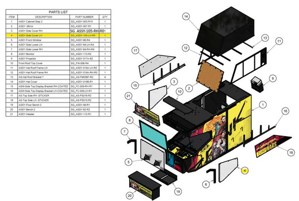 ASSY-Side cover LH for Cyberpunk 2077: Turf Wars (SG_ASSY-105-LH-R0)