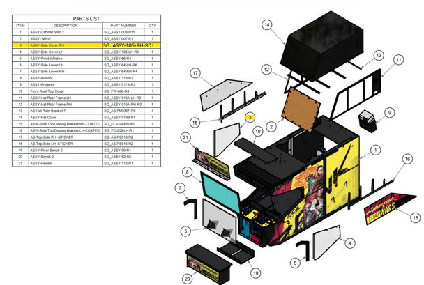 ASSY-Side cover RH for Cyberpunk 2077: Turf Wars (SG_ASSY-105-RH-R0)