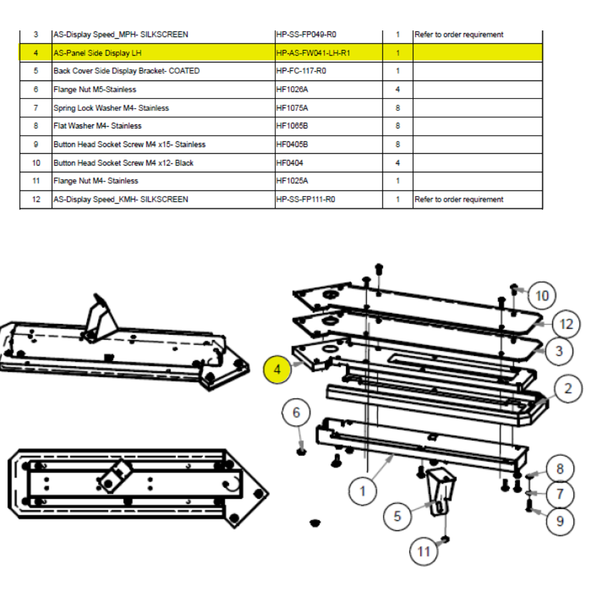 AS-Panel Side Display LH for Hyperpitch (HP_AS-FW041-LH-R1)