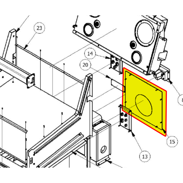 Weld Assy Rear Frame Panel for HyperShoot (HSH-SA-05-R1)