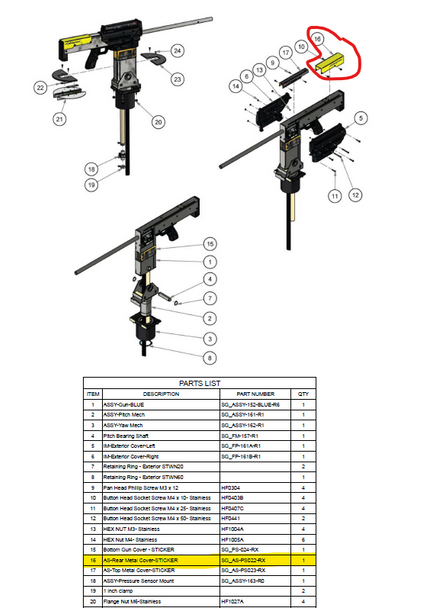Cutting Sticker Rear Gun Cover, Floor Texture Laminated
