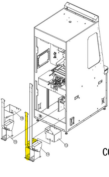 ABCC hopper including escalator track (900mm tall) (SKH14-2)