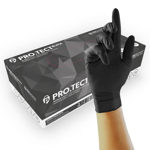 PRO.TECT Black Nitrile gloves PK100