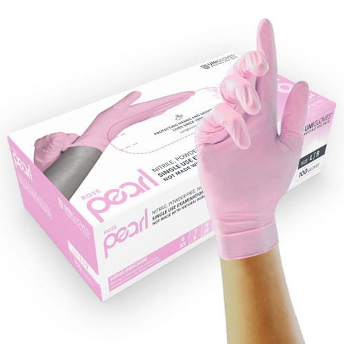 Rose Pearl Nitrile gloves PK100