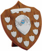 Maple 9 Year Presentation Shield with 11 silver engraving plates
