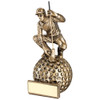 Crouching Golfer on large golf ball base award available in 3 sizes