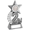 5.5" Silver resin 2nd Place Star Trophy for sports such as Motorsport, Gymnastics, Athletics