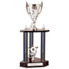 Epic 2 Tier Silver & Black Triple Tower Trophy Cup