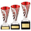 silver and red defender football trophy