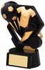 Thunder Black & Gold Football Strip Boot & Ball Trophy