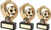Football Black & Gold Circular Trophy in 3 sizes