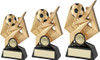 Football Black & Gold Lightning Bolt Trophy in 3 Sizes