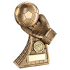 Football & glove goalkeeper football trophy with gold football logo.