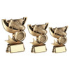 Bronze gold football cup trophy in 3 sizes