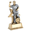 Male Darts Figure Silver & Gold Player Award With Custom Logo