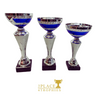 Trio Set of 3 Silver & Blue Cups Trinity Awards Trophies