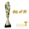 Gold Set of 10 Trophies 13" Job Lot Bulk Buy Massive Savings