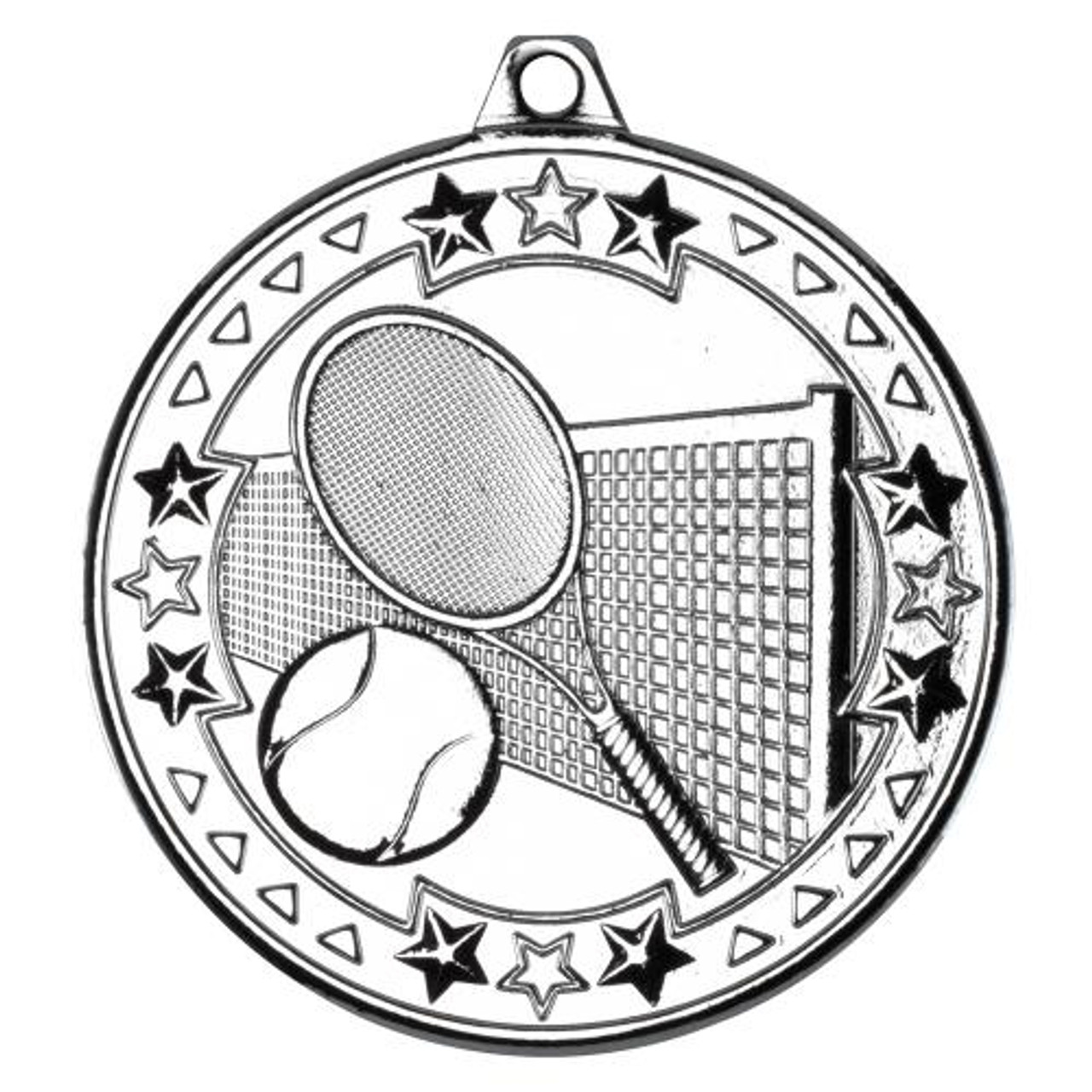 Silver 50mm Tennis Medal