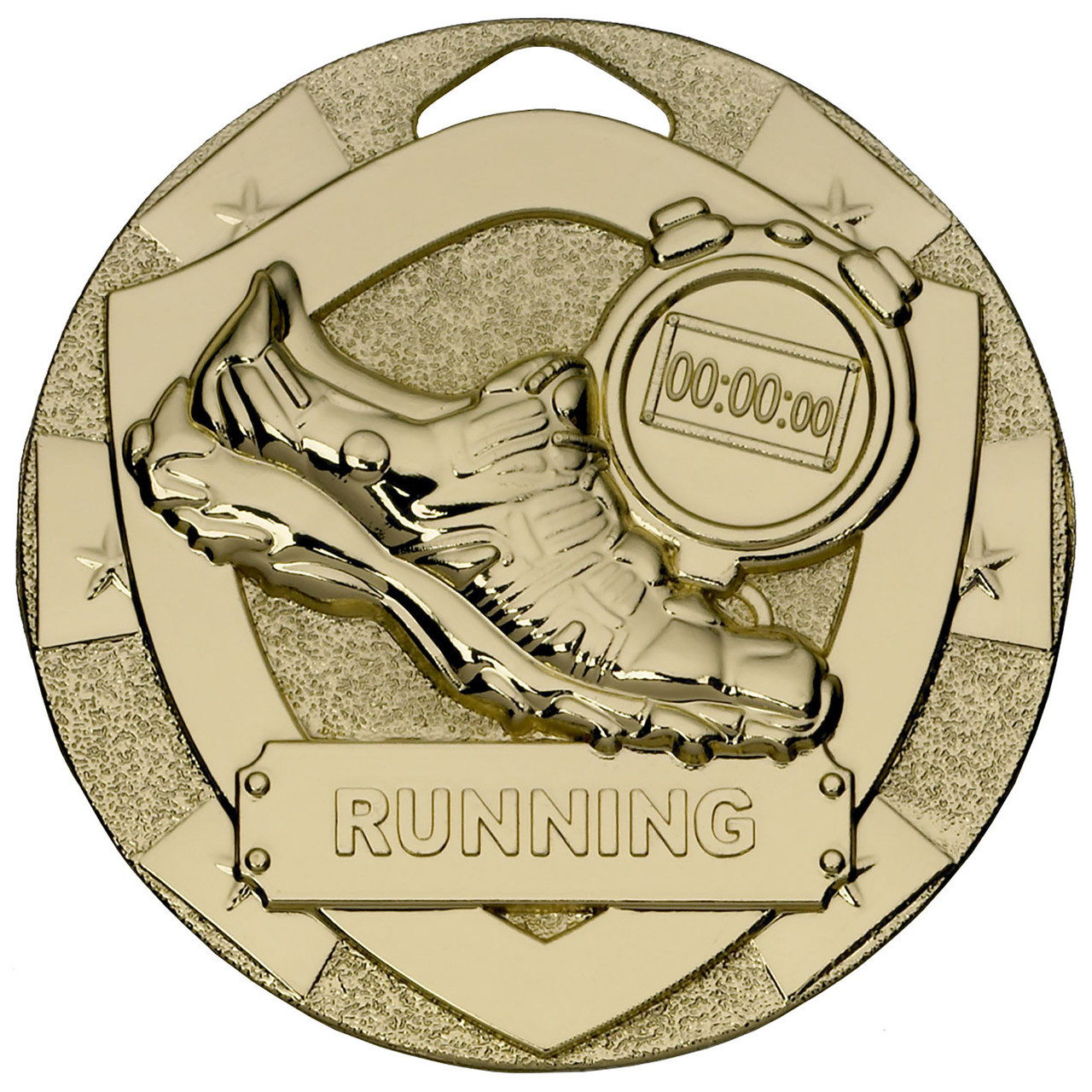 50mm Embossed Gold Running Athletics Medal with FREE Engraving
