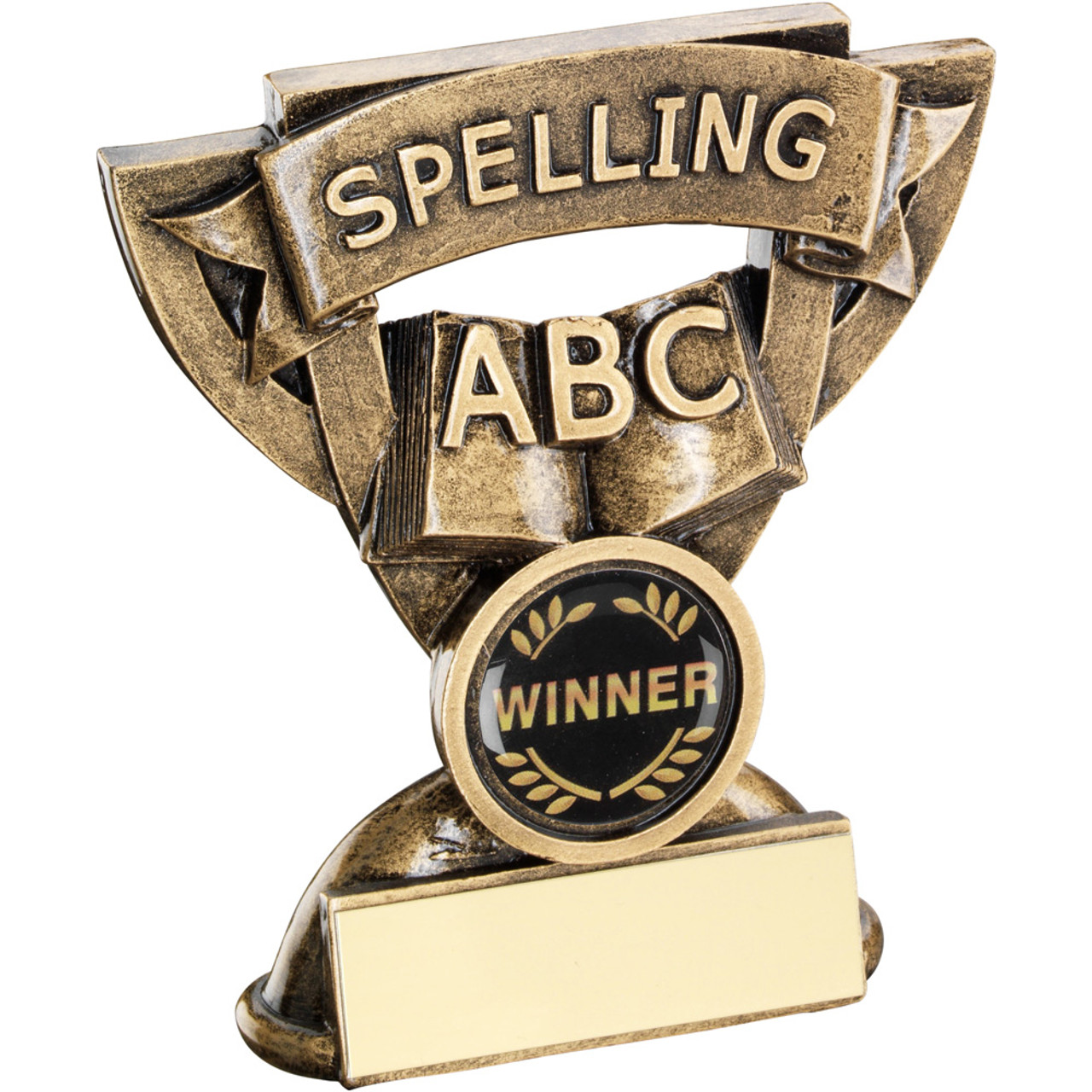 School Spelling Award in a cup star frame. Includes FREE personalised engraving.
