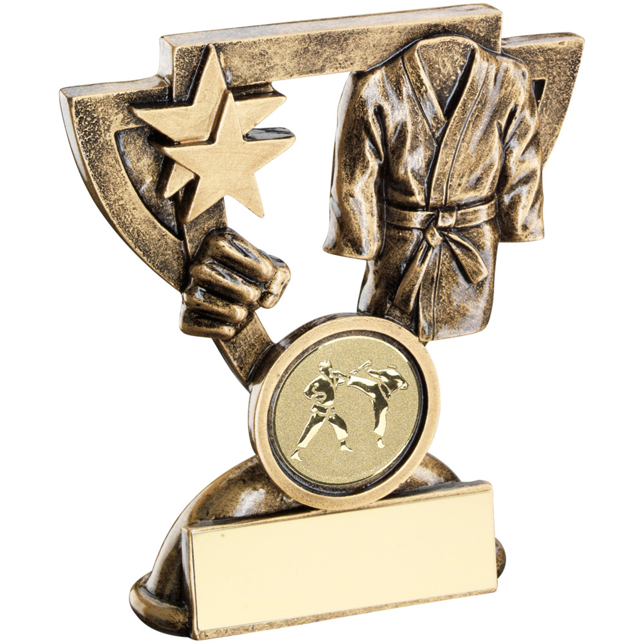Cup Star Martial Arts Trophy available in 2 budget sizes and includes FREE personalised engraving at 1st Place 4 Trophies