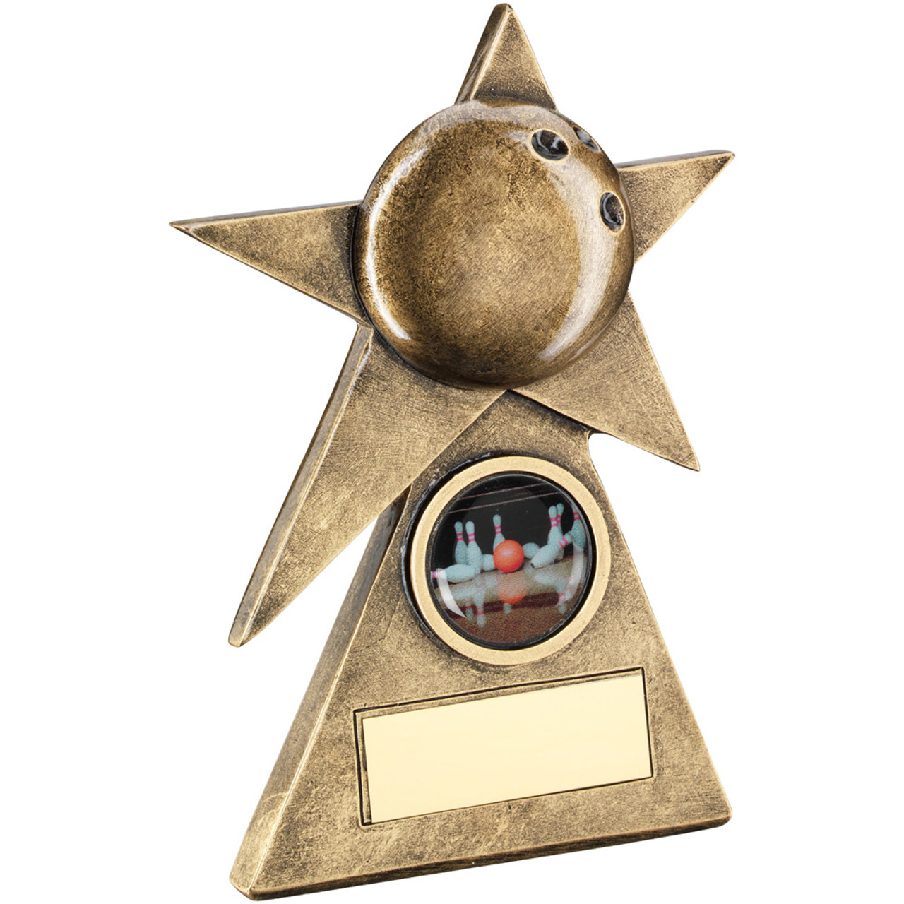 Ten Pin Bowling pyramid star award available in 3 sizes and includes FREE engraving.