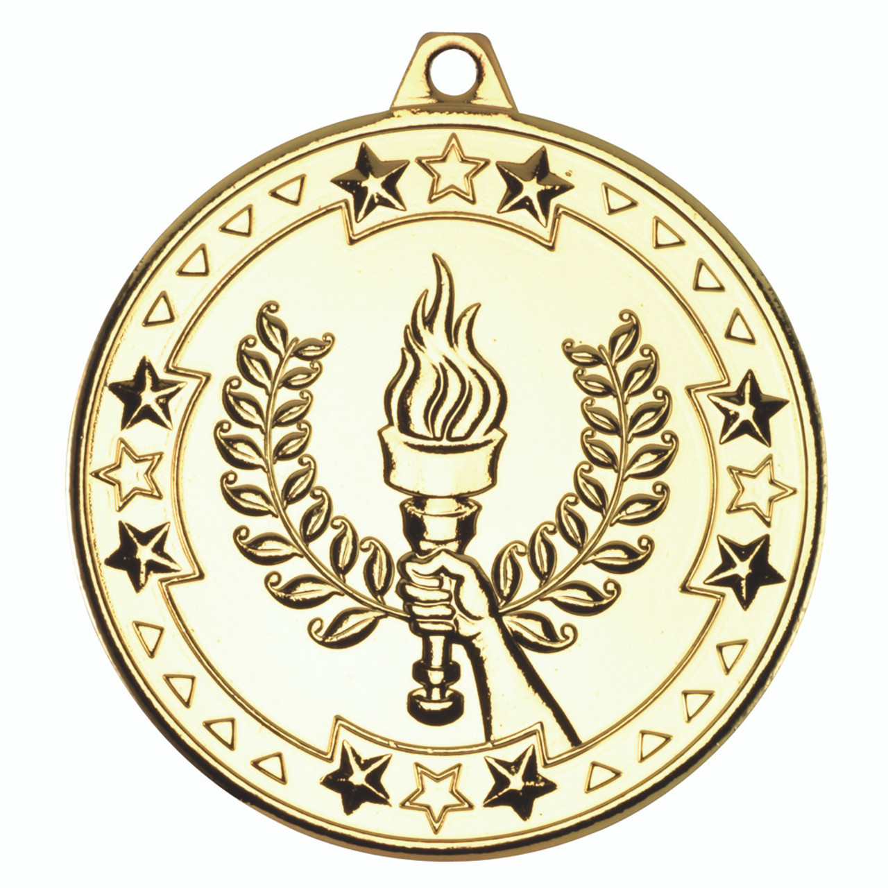 50mm Gold Victory Torch Medal Award