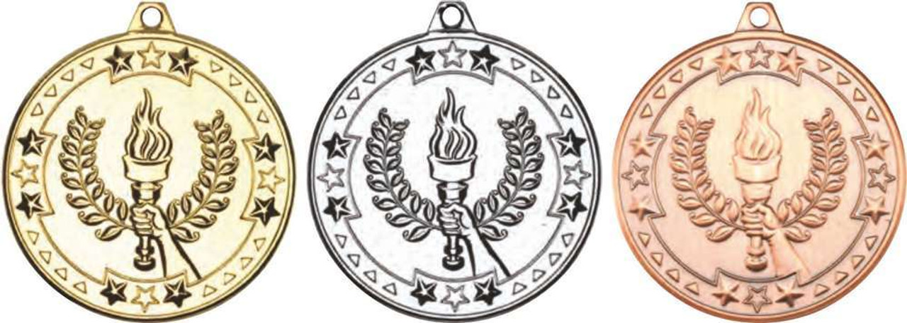 50mm Victory Torch Medal in 3 Colours