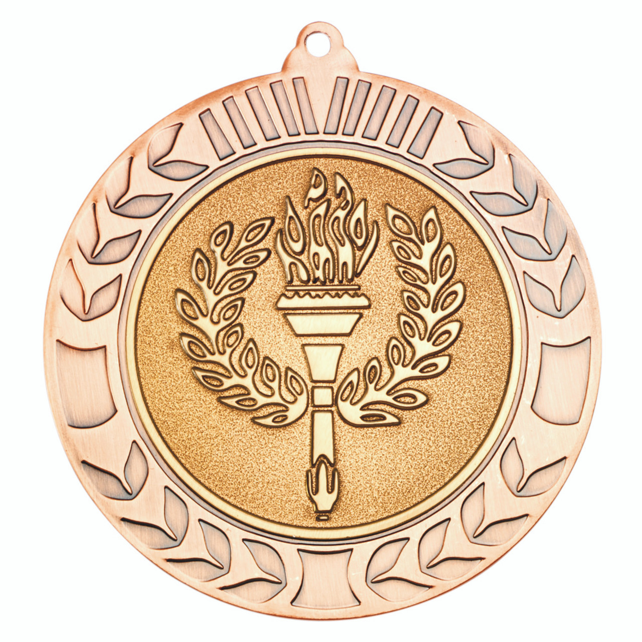 70mm Bronze Wreath Flame & Torch Medal Award