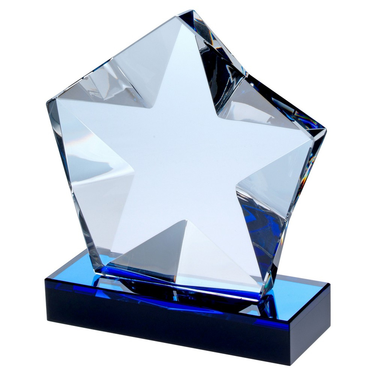 Elite blue glass star shard award available in 3 sizes