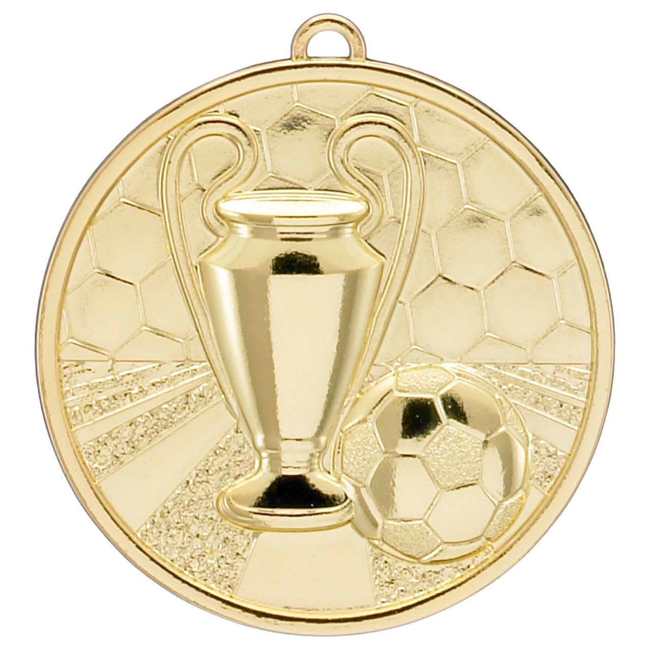 50mm Gold Embossed Football Medal