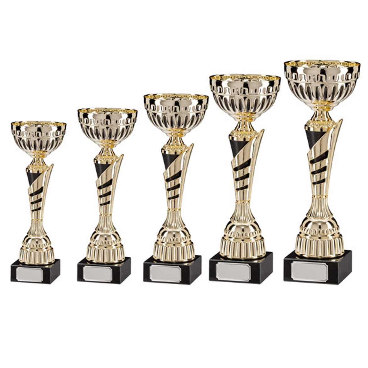 Vanquish Gold & Black Trophy Cup in 5 fantastic sizes