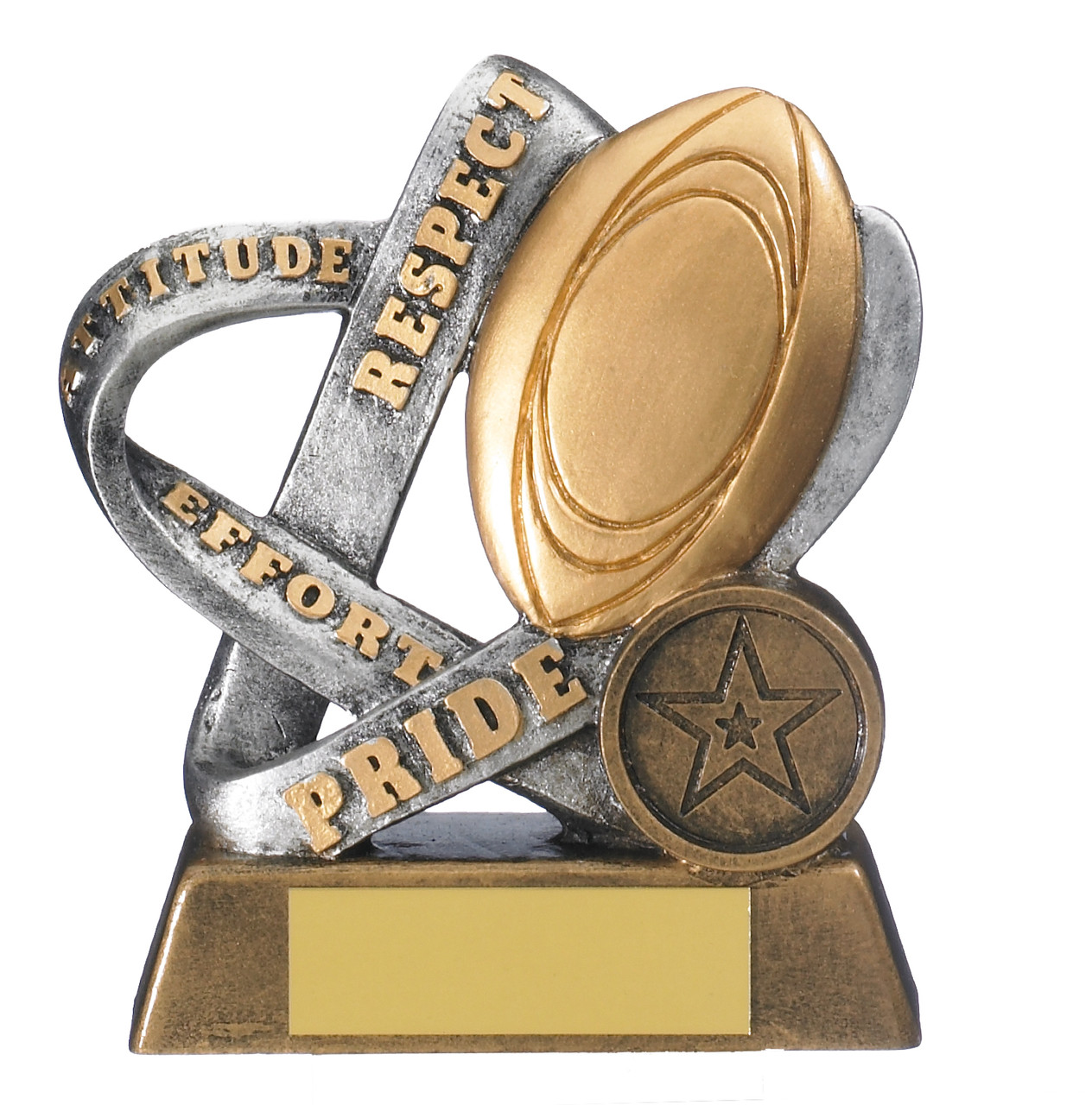 Infinity gold & silver rugby respect trophy with FREE engraving