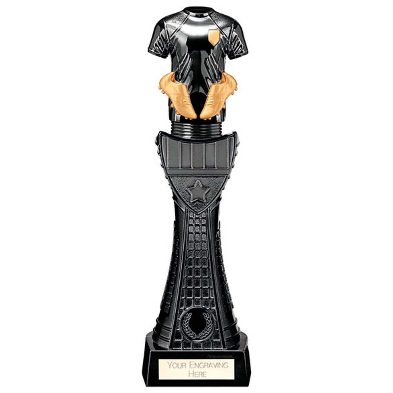 black viper tower football strip football trophy medium