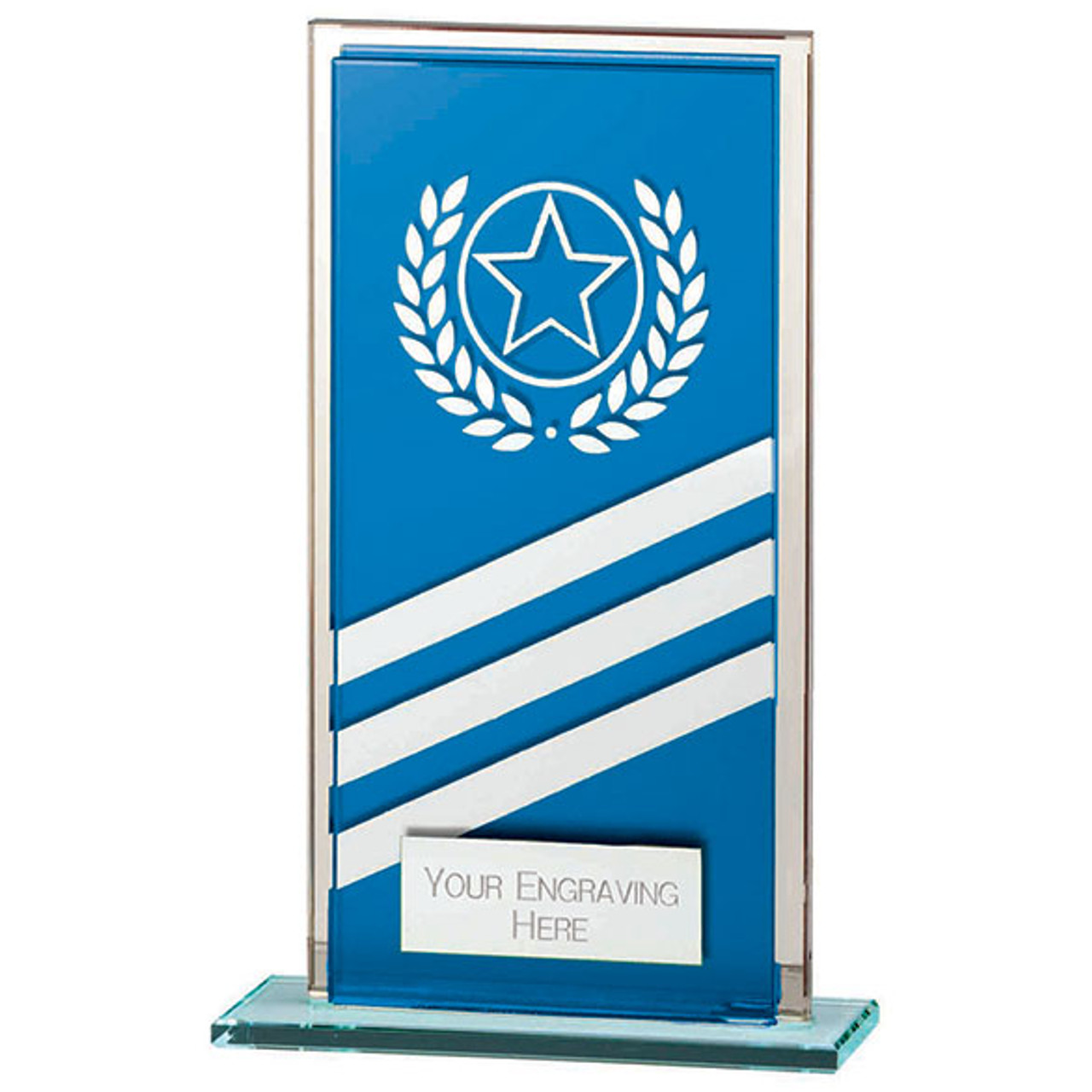 TALISMAN MIRROR Blue & Silver Multisport Glass Award