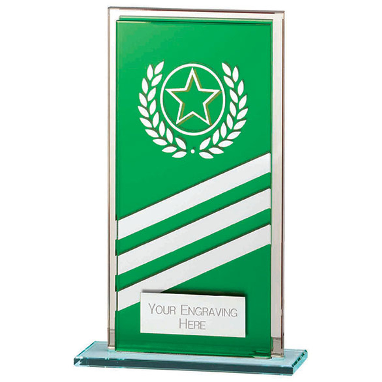 TALISMAN MIRROR Green & Silver Multisport Glass Award