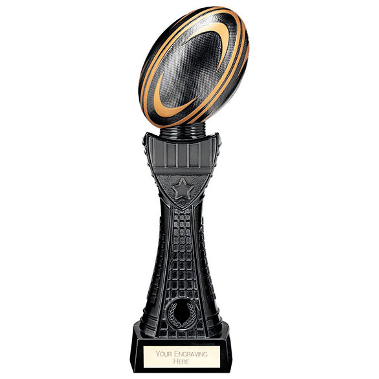 BLACK VIPER TOWER Rugby Ball Trophy