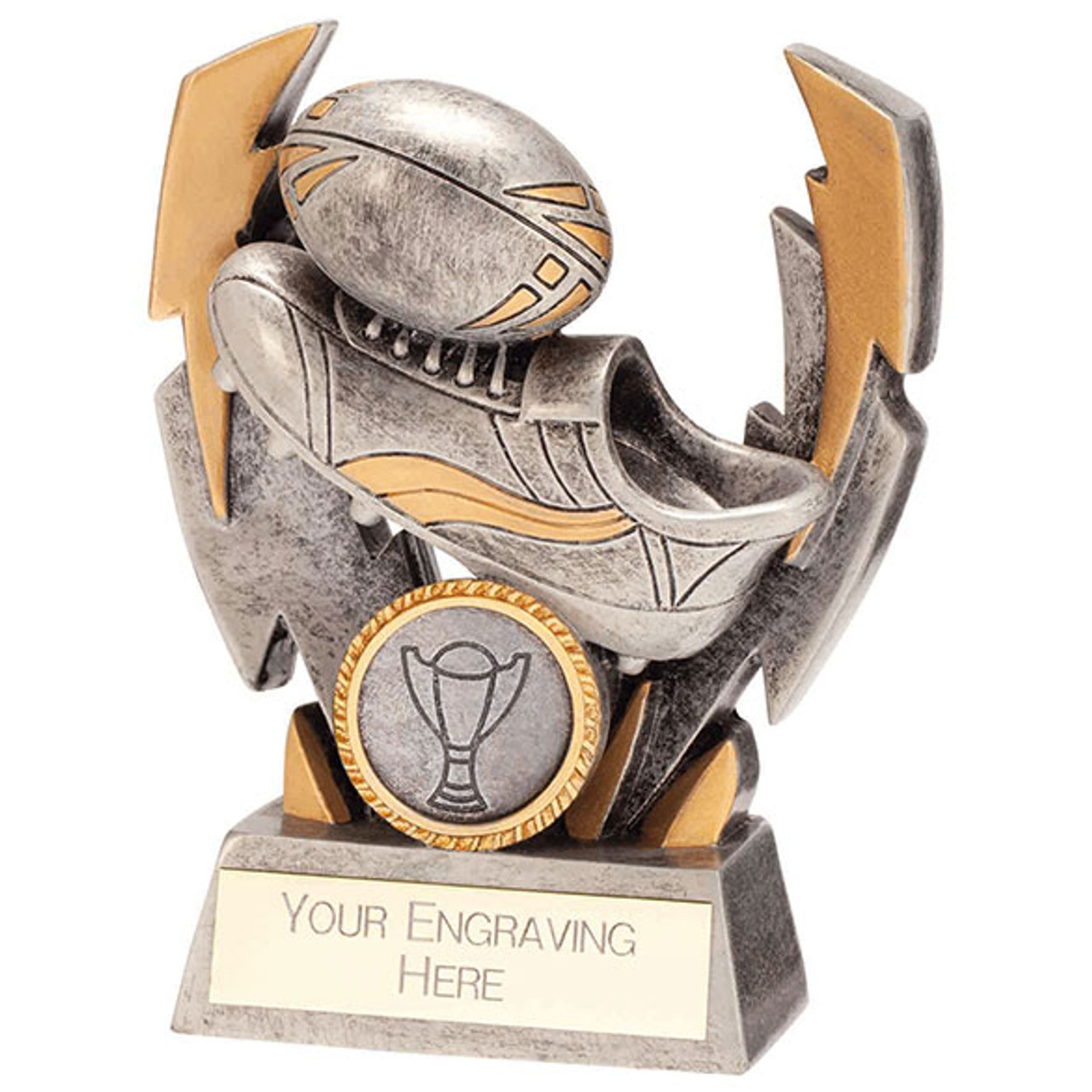 FLASH BOLT Rugby Boot & Ball Rugby Trophy