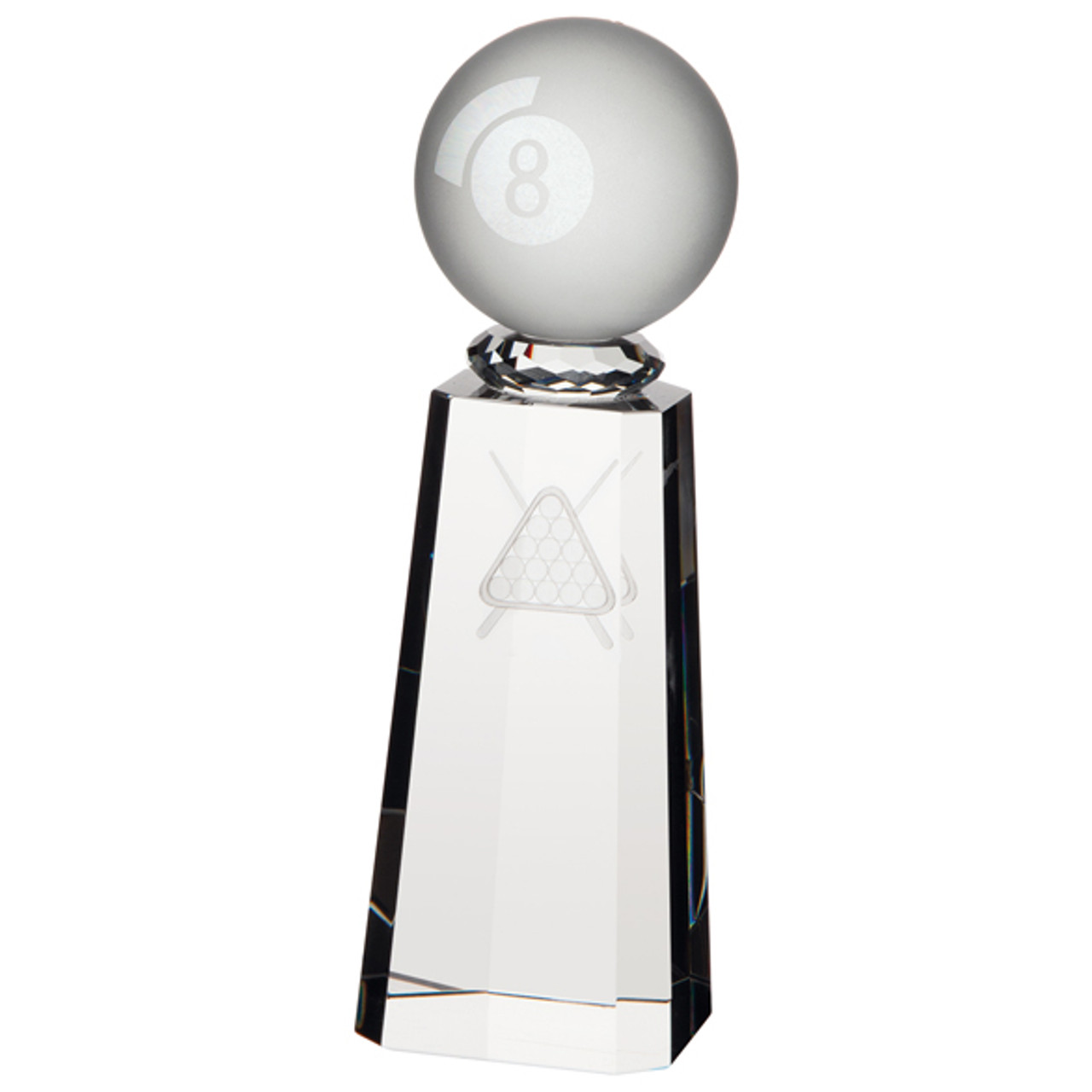SYNERGY 8 Ball Pool Glass Award With 3D Picture