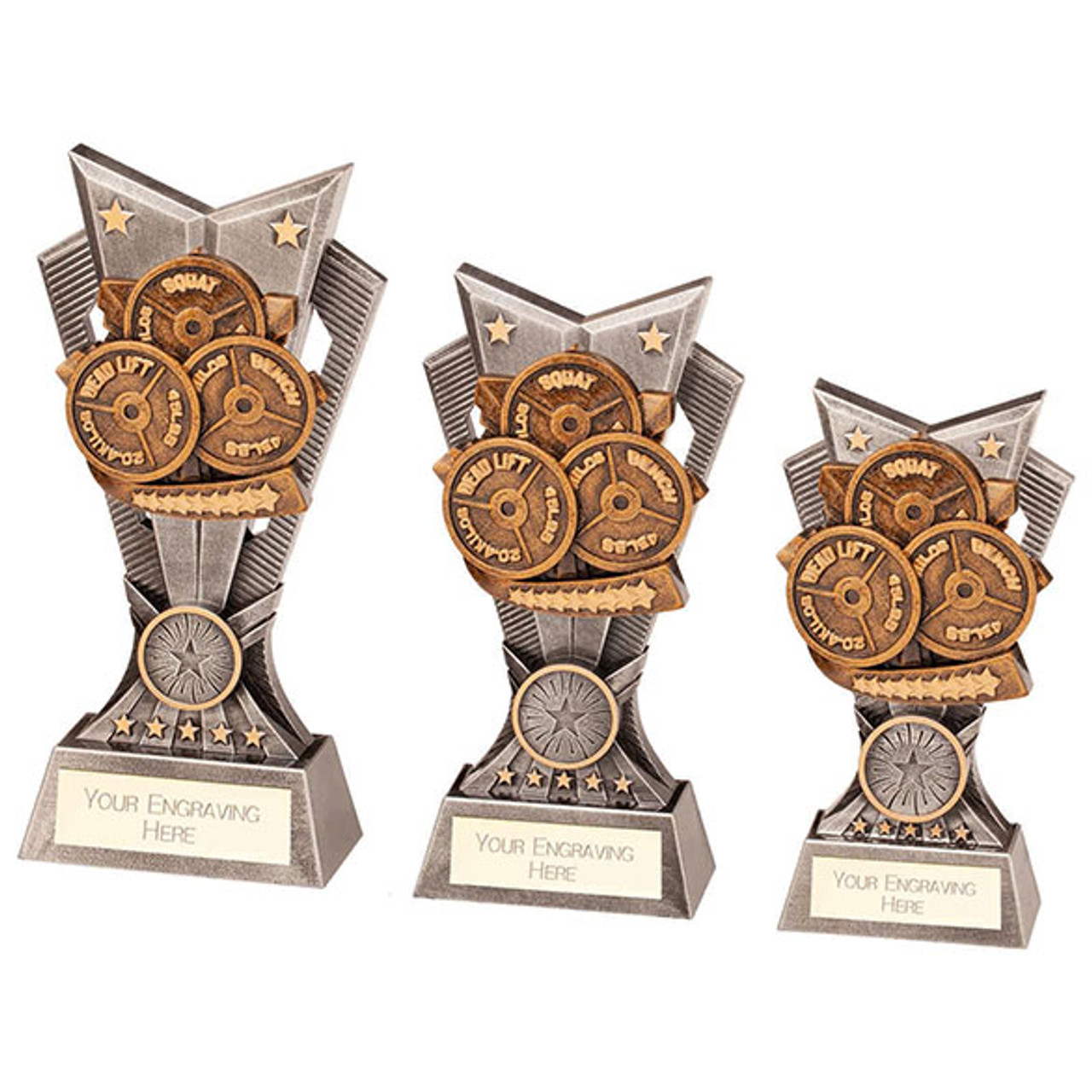 SPECTRE Silver Resin Power Lifting Trophy