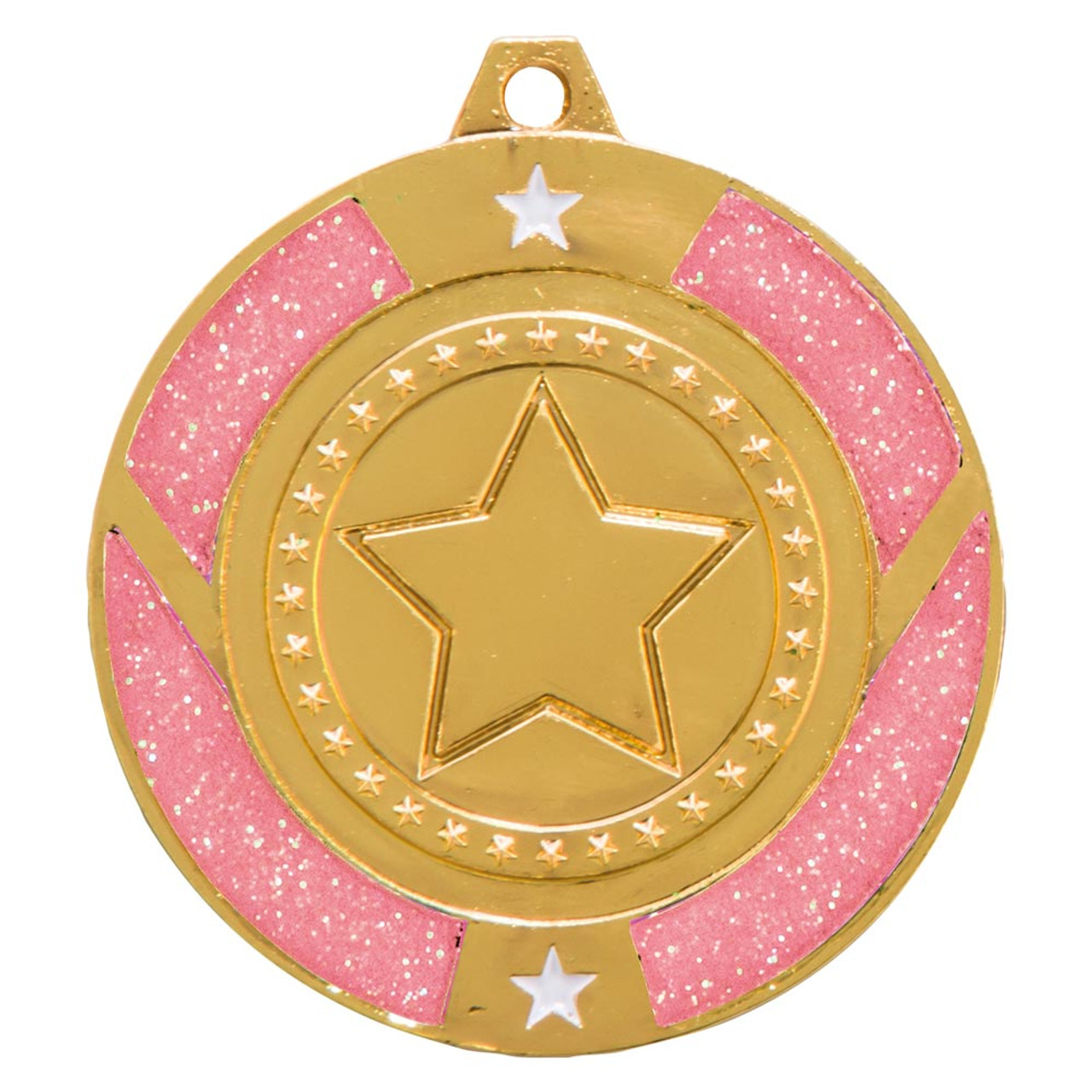 Glitter Star 50mm Pink Dance Medal 