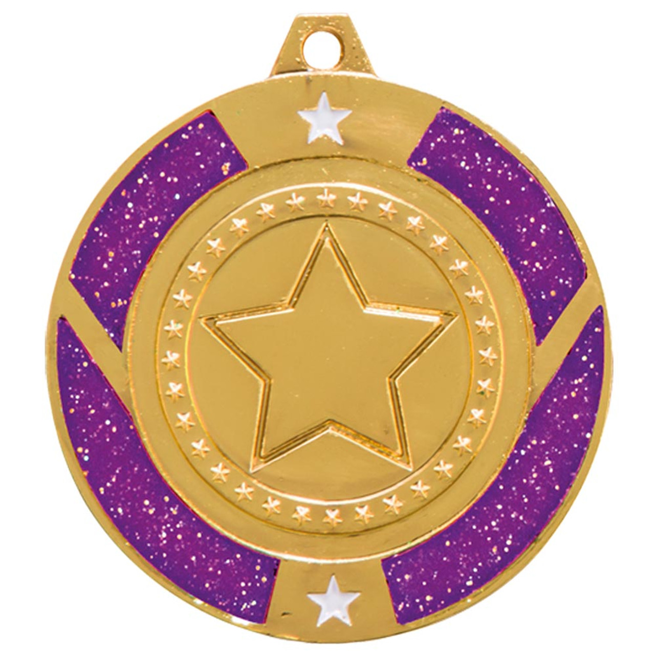 Glitter Star 50mm Purple Dance Medal 