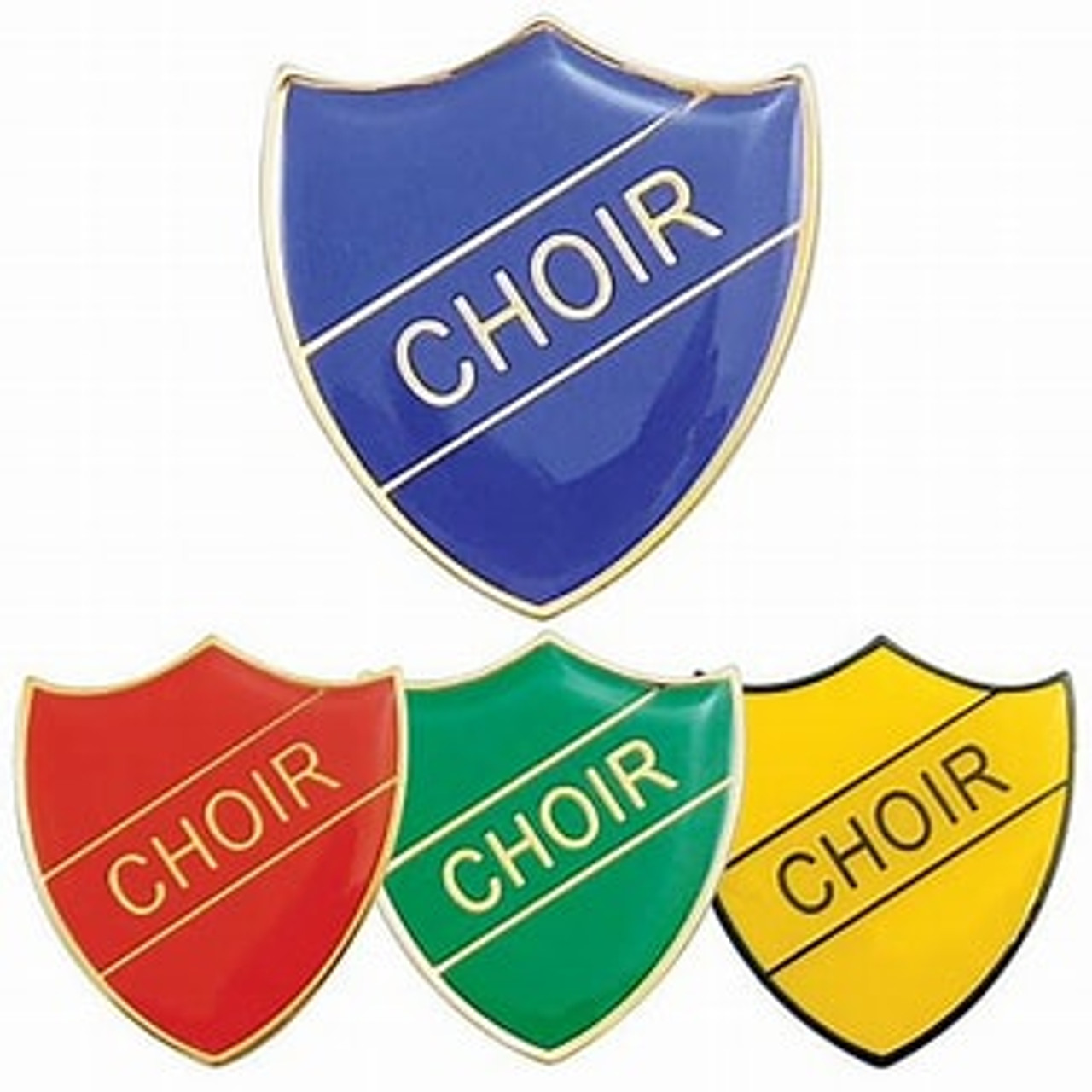 School house enamel choir shield badge available in 4 colours