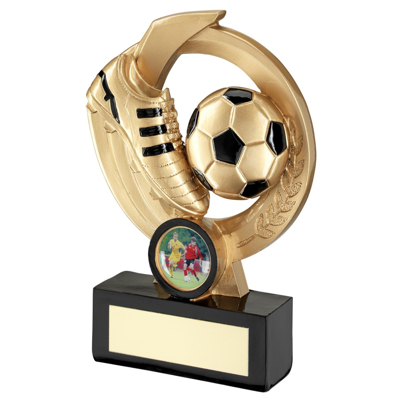 Football Black & Gold Circular Trophy