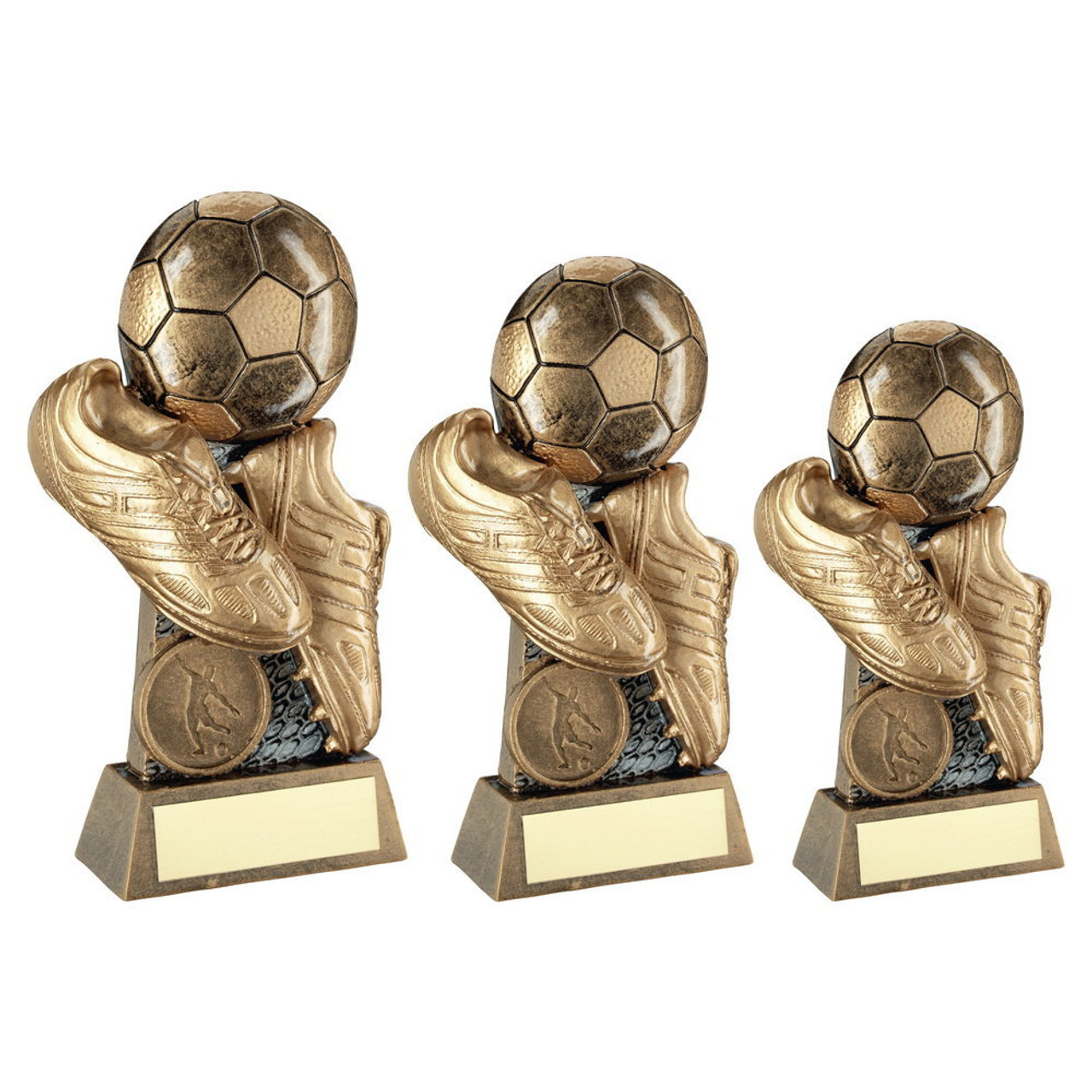 Football Boots & Ball Trophy available in 3 sizes