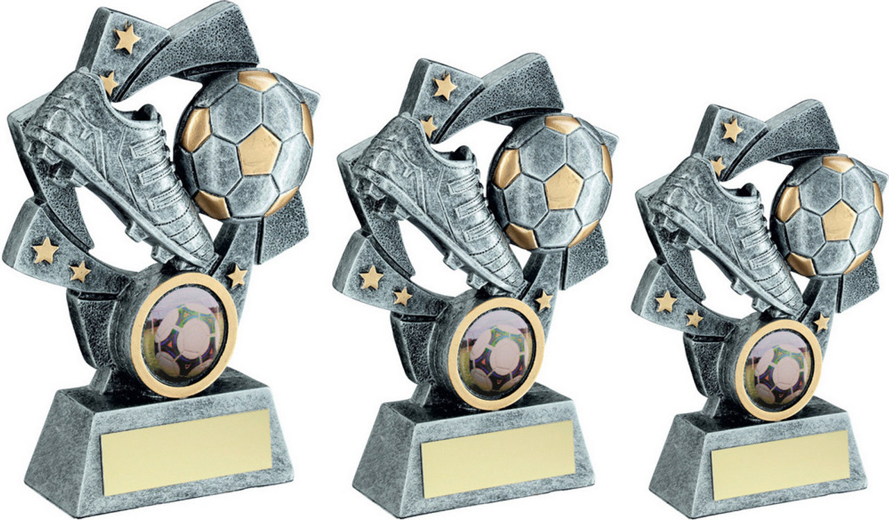Football Star Spiral Boot & Ball Trophy available in 3 sizes