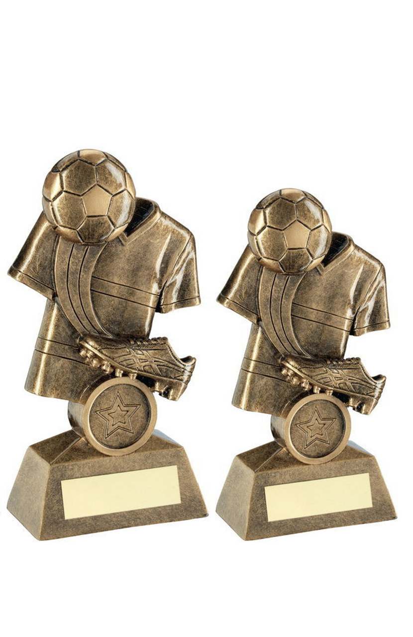 Bronze resin football shirt, boot & ball award in 2 sizes
