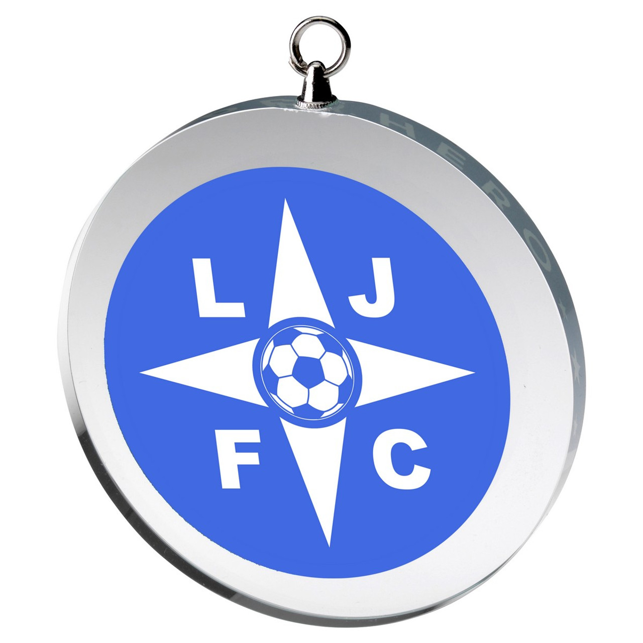 Personalised Glass Custom Football Club Round Medal 70mm